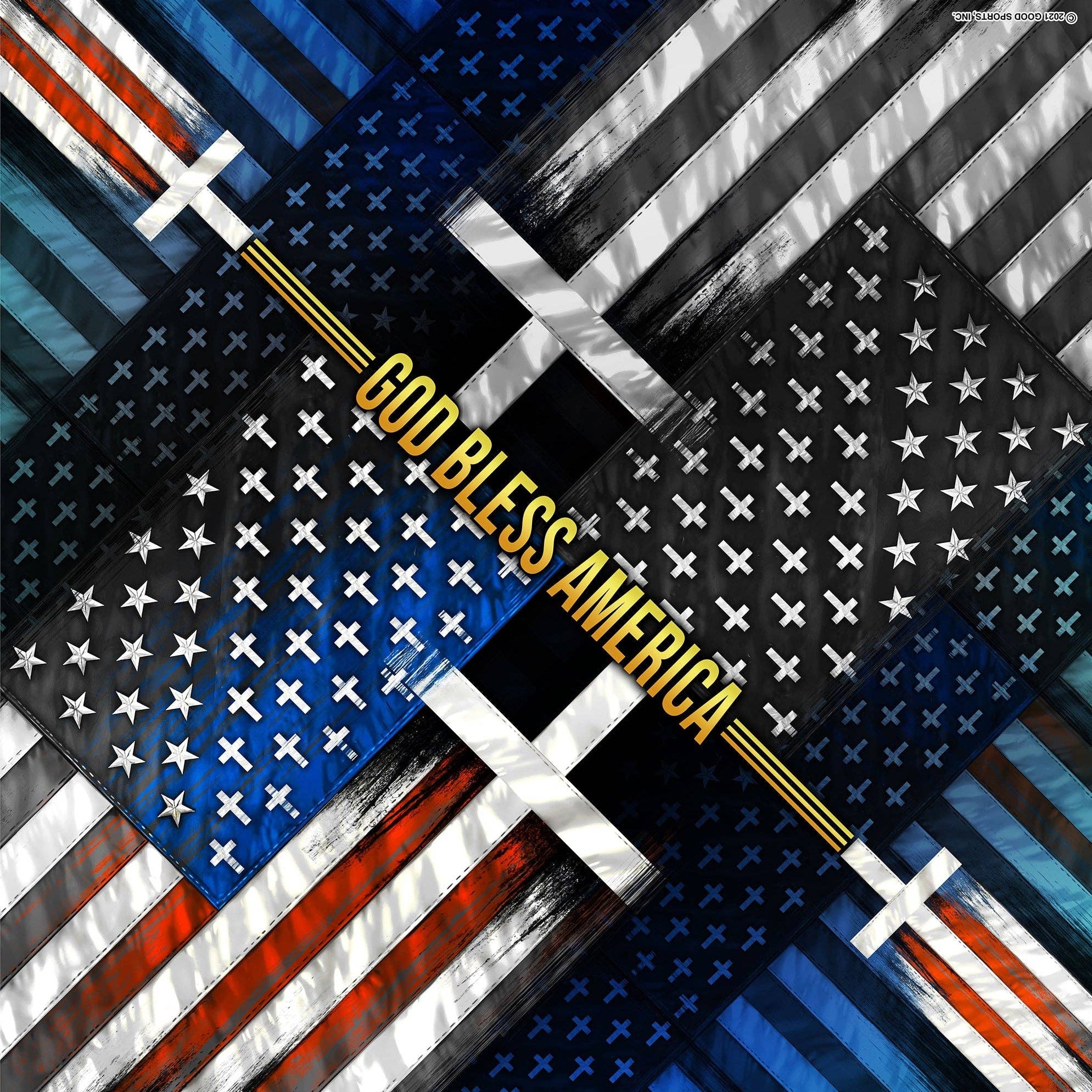 Flag Cross Bandana God Bless America 21"X21"