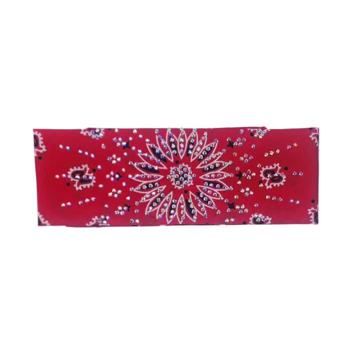 Red Rhinestone Bandana Headband