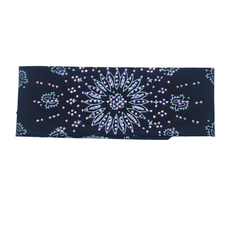 Black Bling Tie Headband – Rhinestone