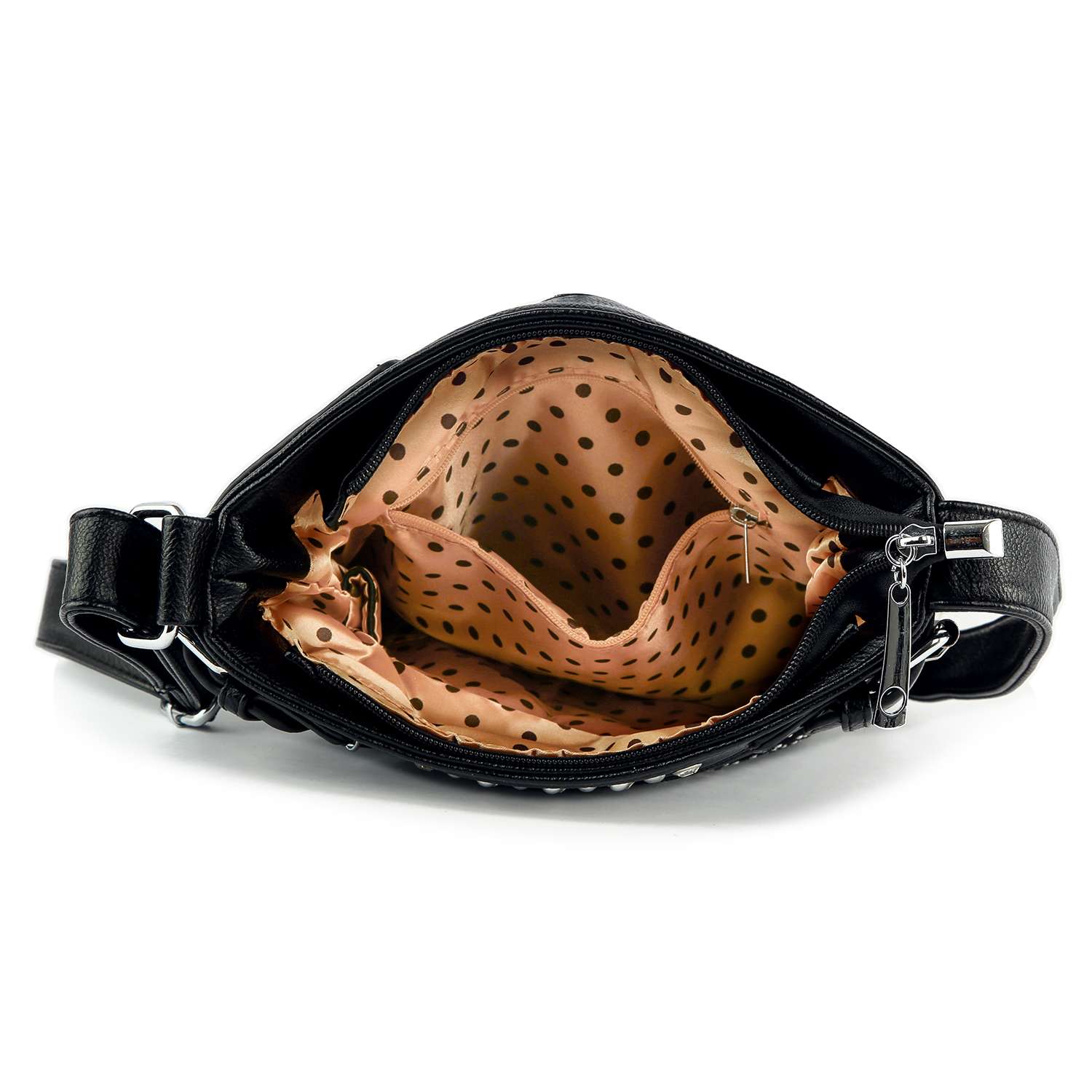 Motorcycle Design Crossbody Sling: Black