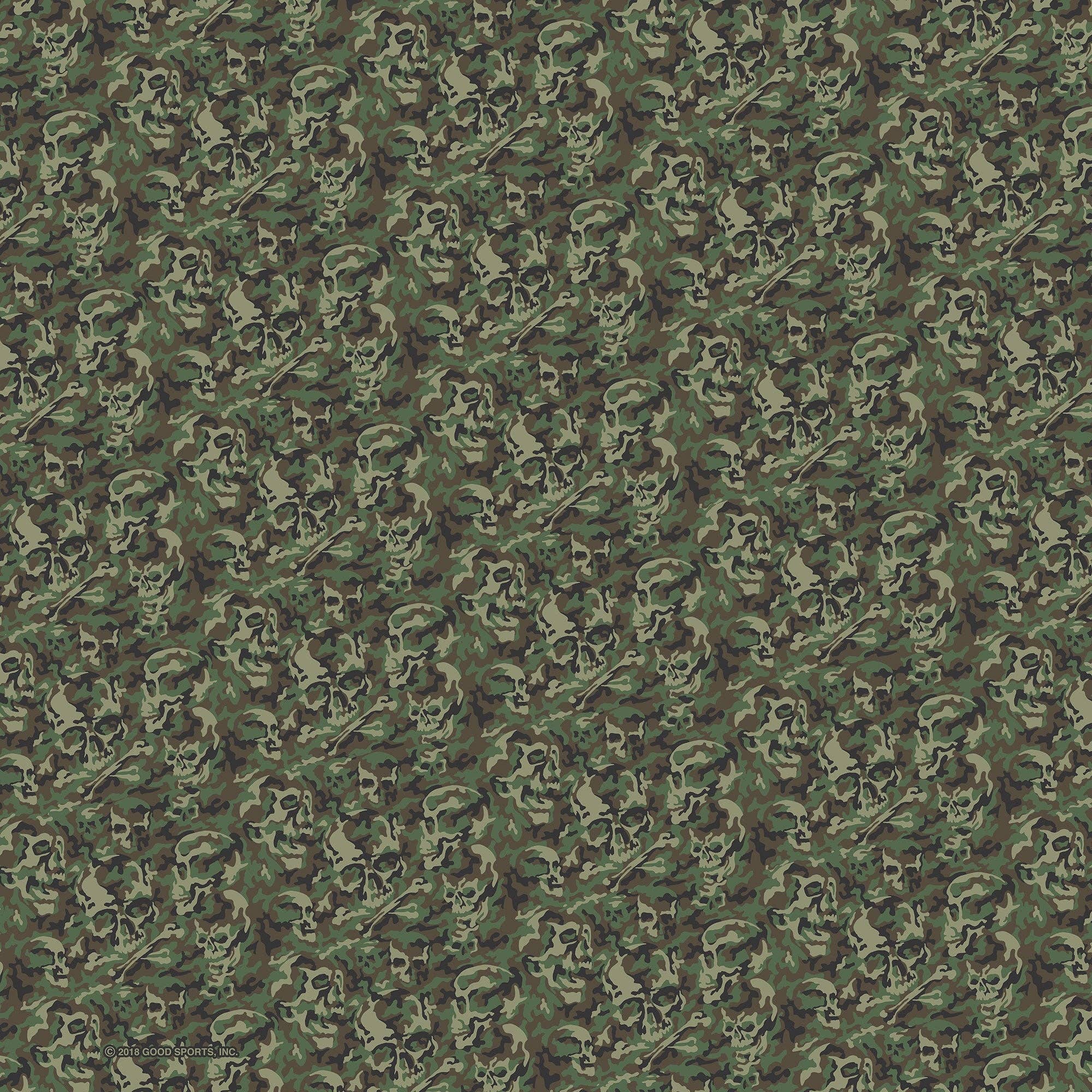 Sublimated Forest Skull Camo Bandana: 21"X21"
