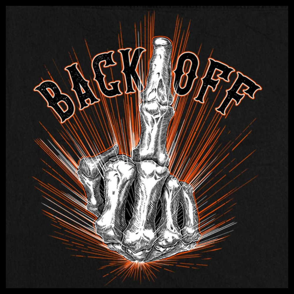 Mens Bone Finger Sleeveless Black Denim Shirt - BACK OFF
