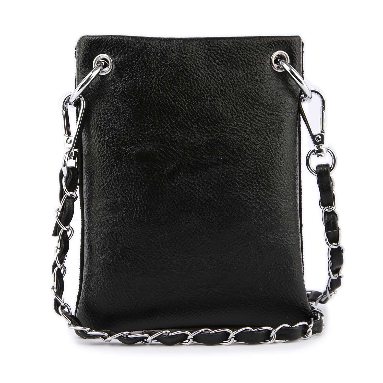 Rhinestone Design Ultra Crossbody Sling: Black