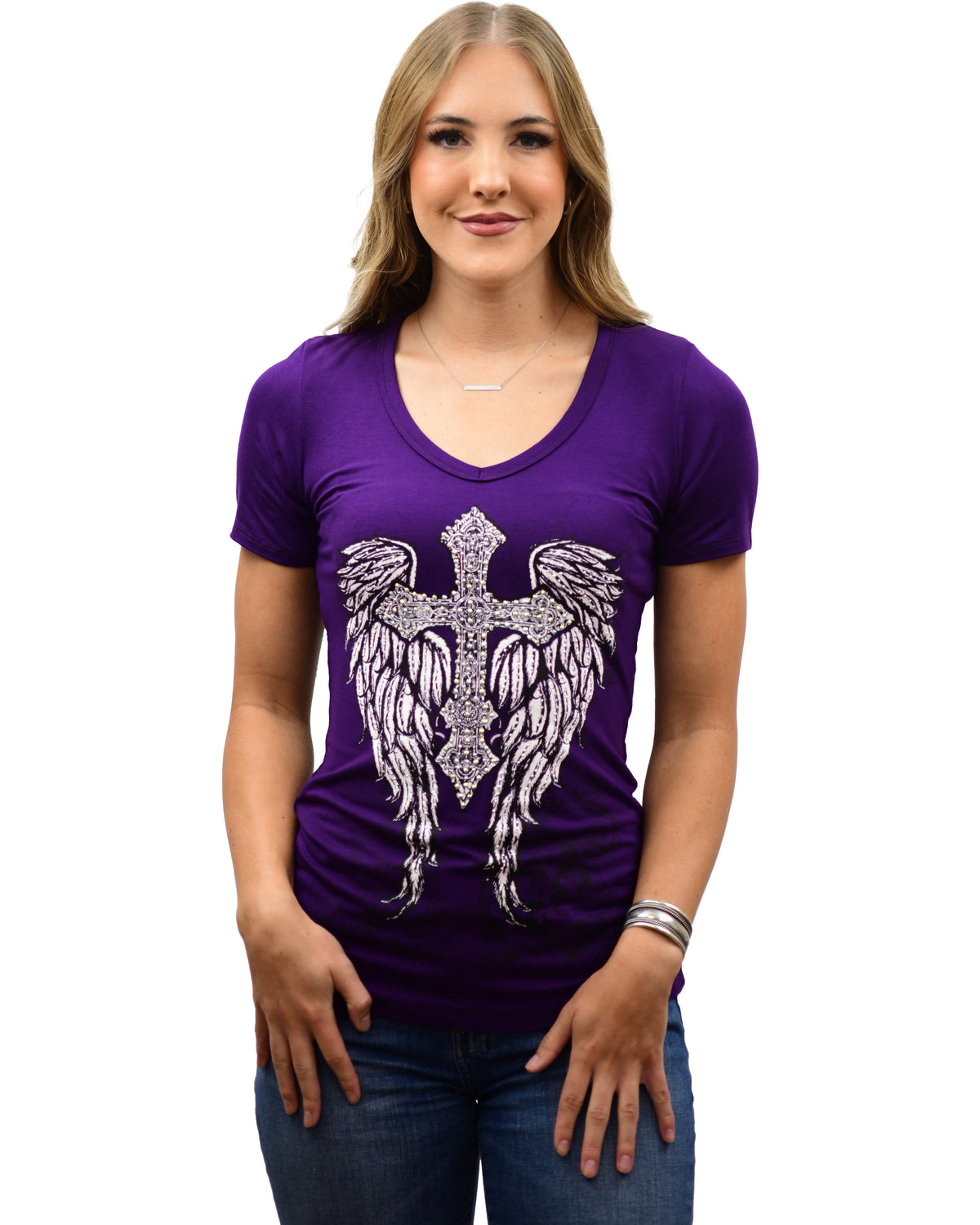 Purple Cross with Wings Shirt