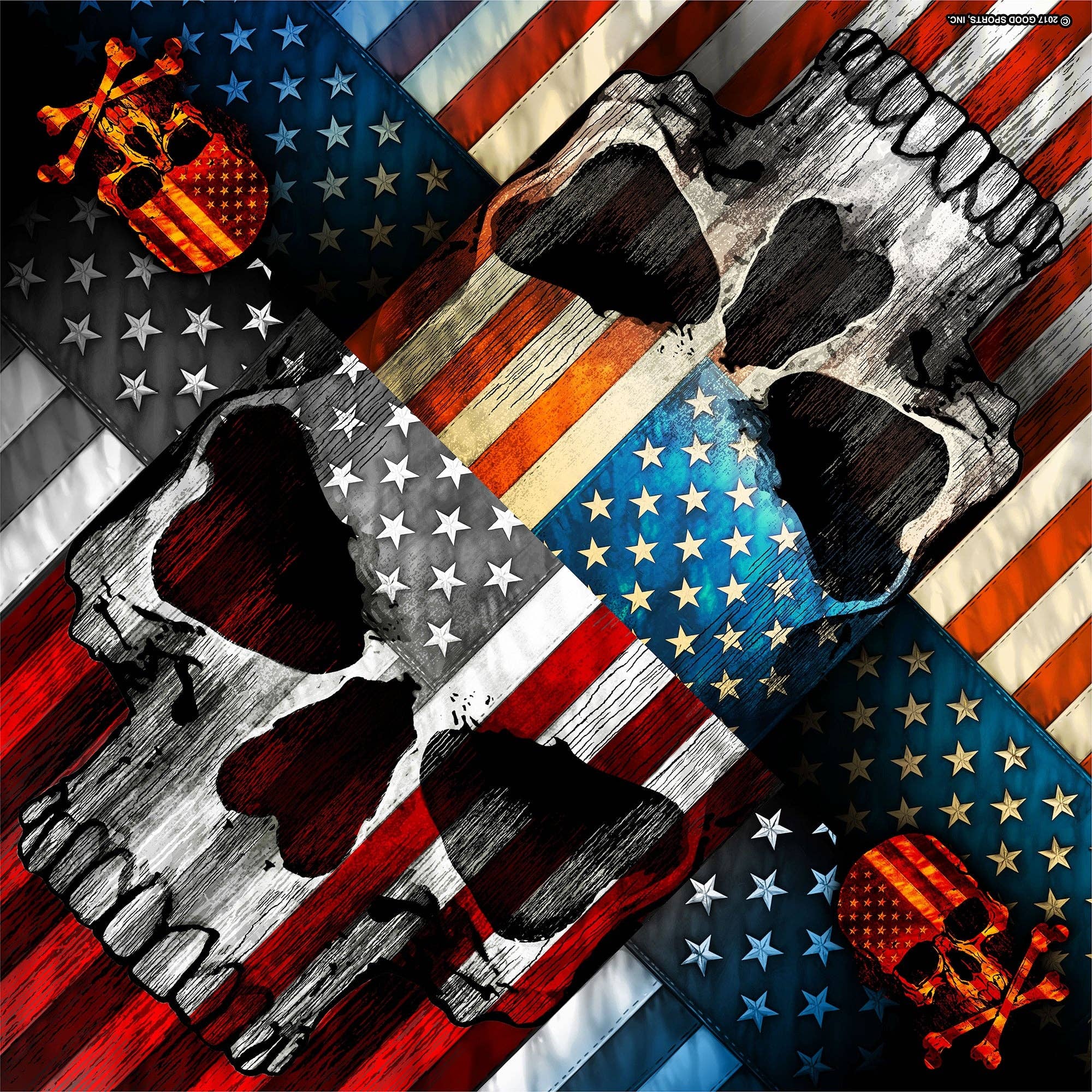 Patriot Skull Bandana 21"X21"