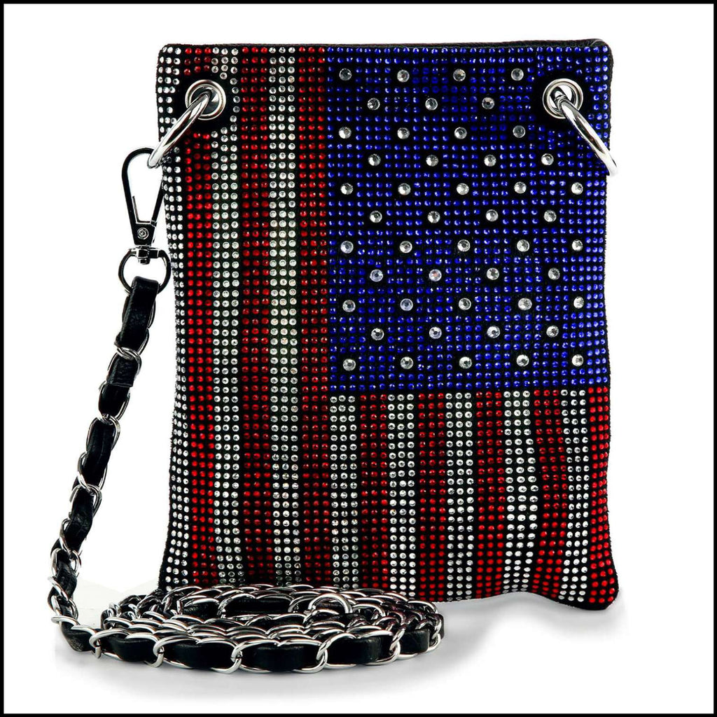 American Flag Petite Crossbody Sling Black
