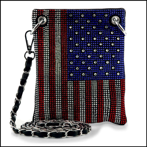 American Flag Petite Crossbody Sling Black
