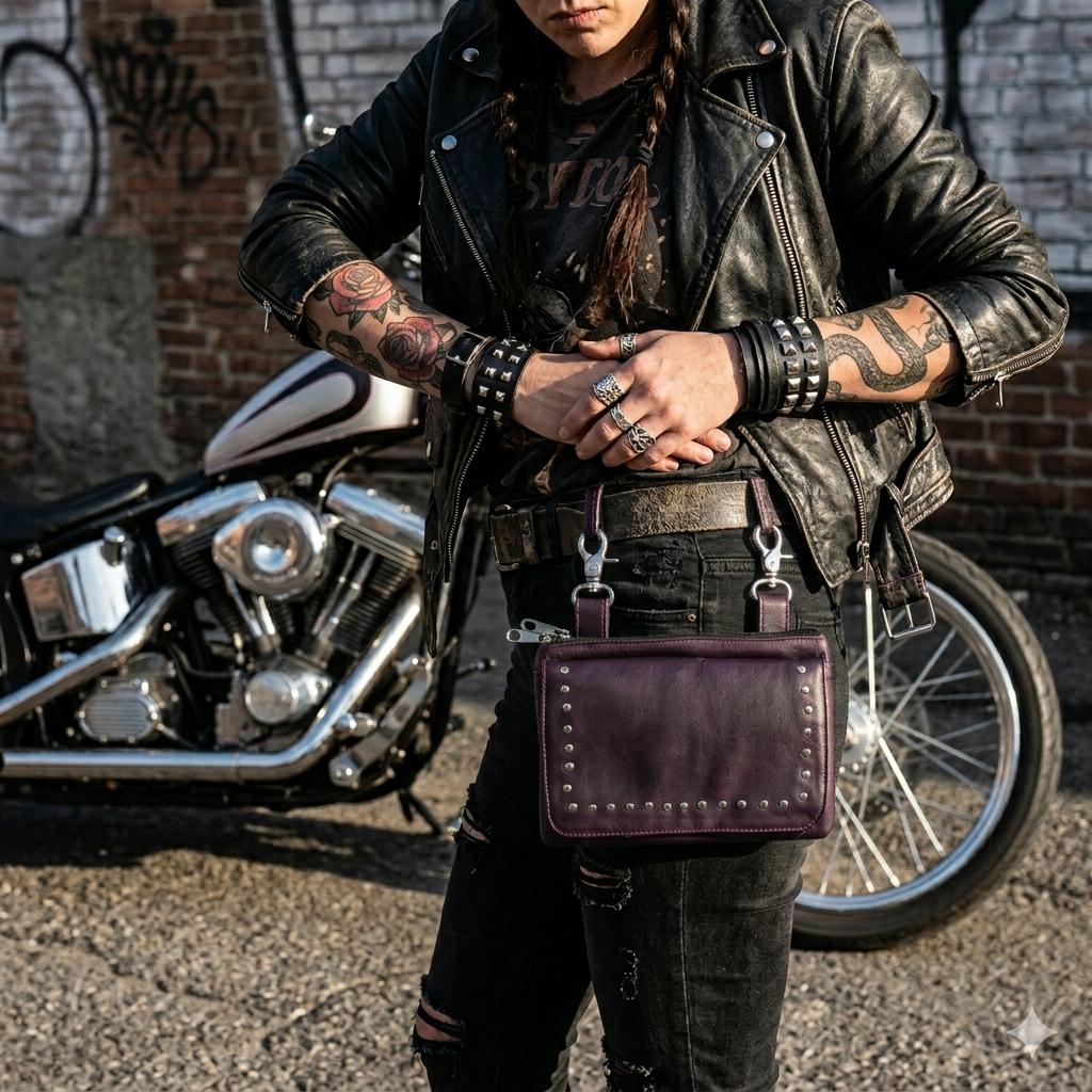 Ladies Belt Clip Bag: Purple