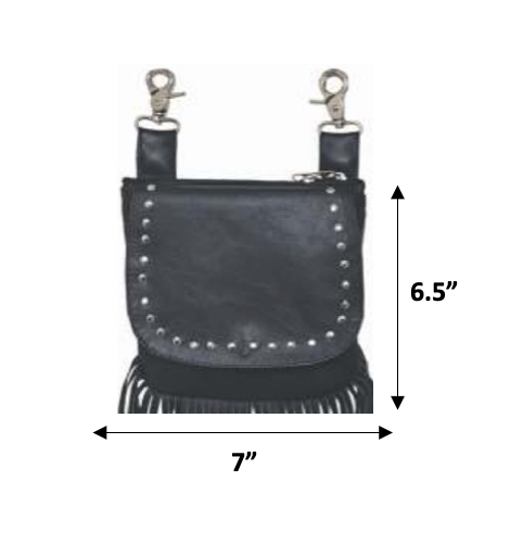 Ladies Clip on Bag Black Fringe