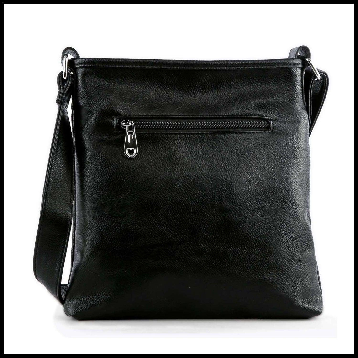Skull Rhinestone Crossbody Sling: Black