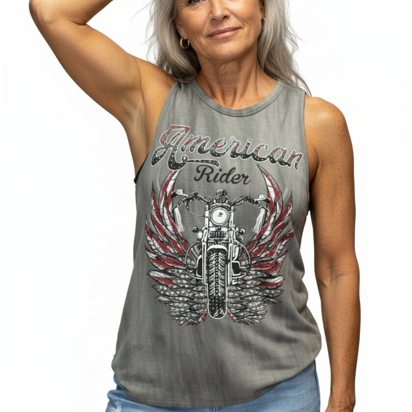 American Rider - Older Biker Woman