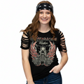 American Rider Tee with Jeans and Biker Headband
