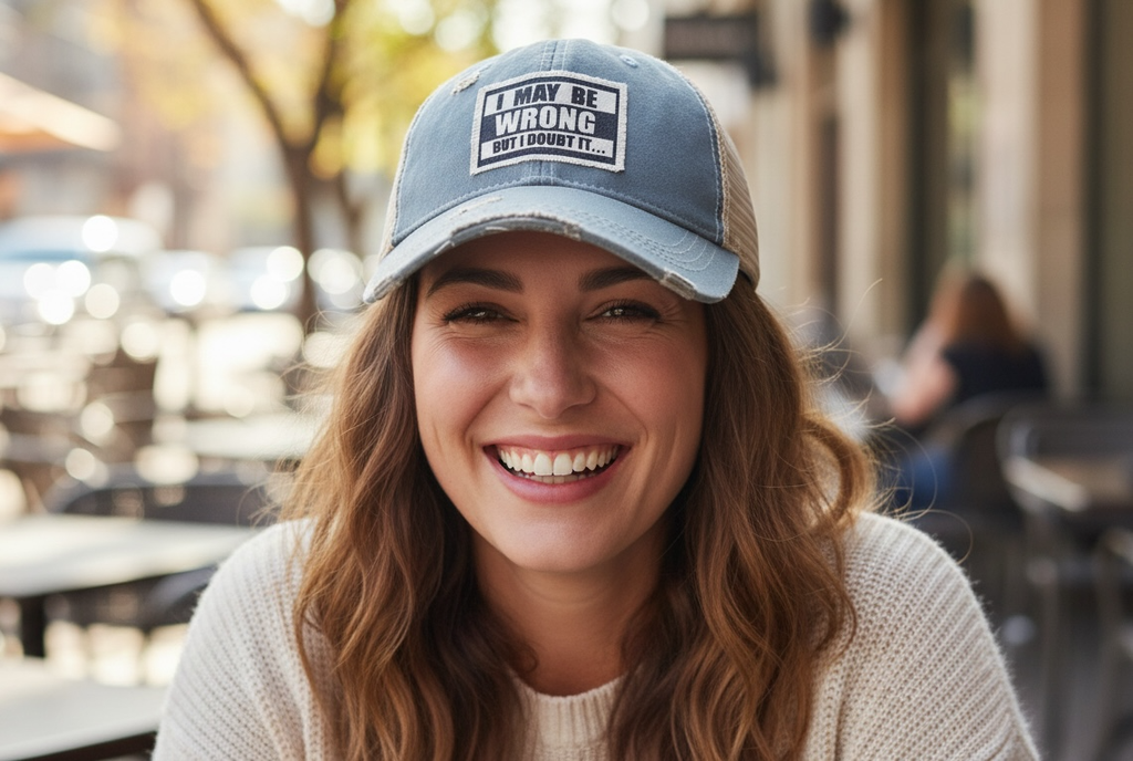 I May Be Wrong But I Doubt It Distressed Trucker Cap