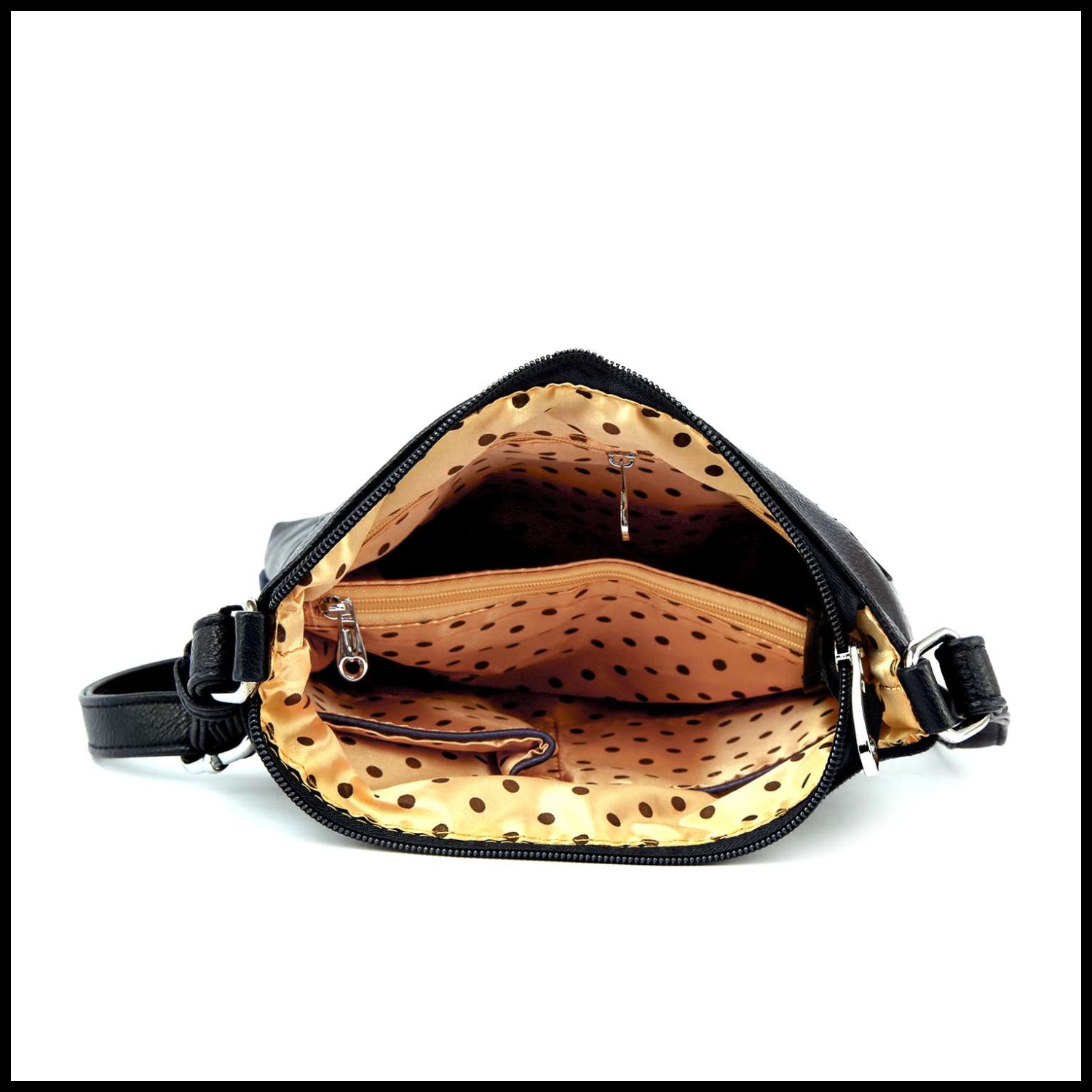 American Flag Wing Design Crossbody Bag: Black