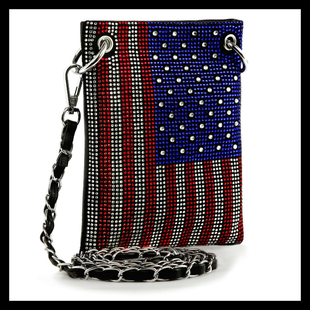 American Flag Petite Crossbody Sling Black