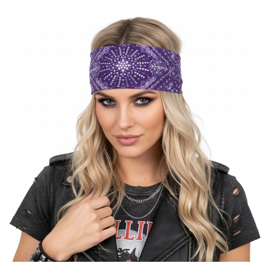 Blonde Biker Chick Purple Headband