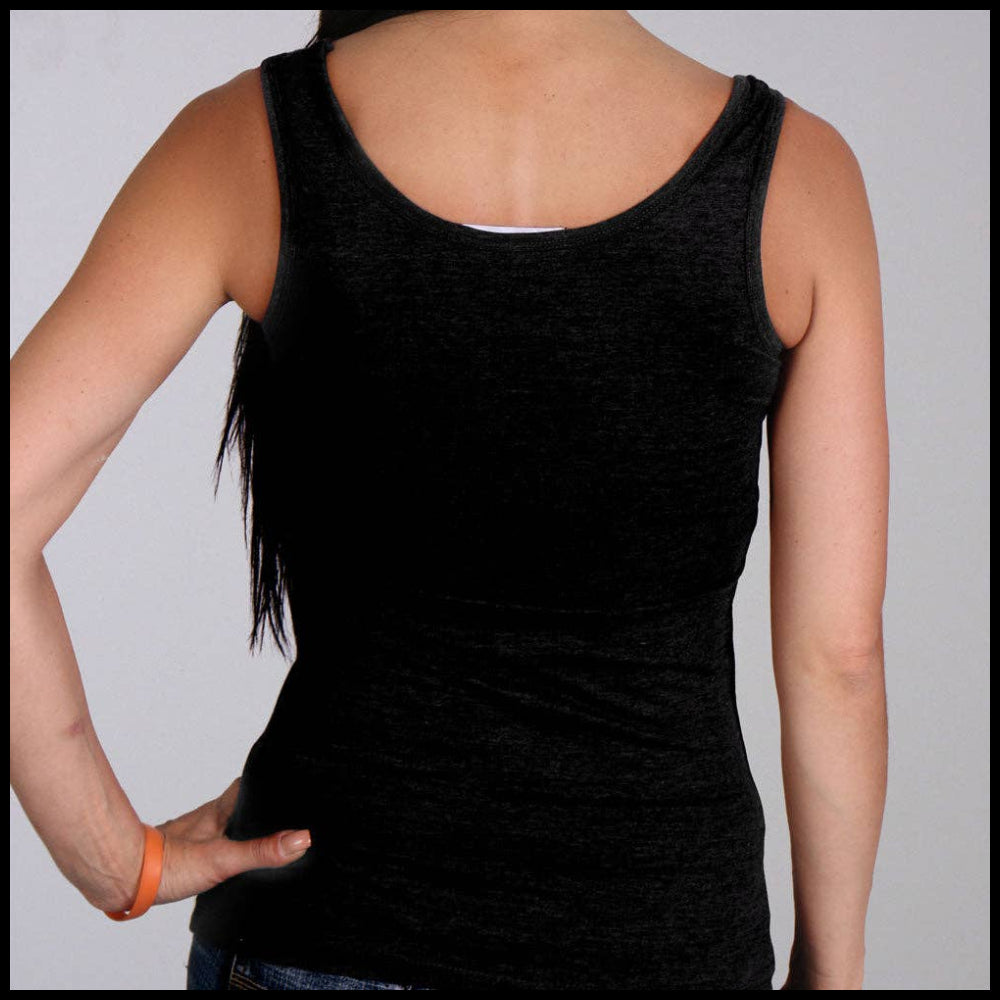 Ladies Skeleton Hands Tank Top: BLACK
