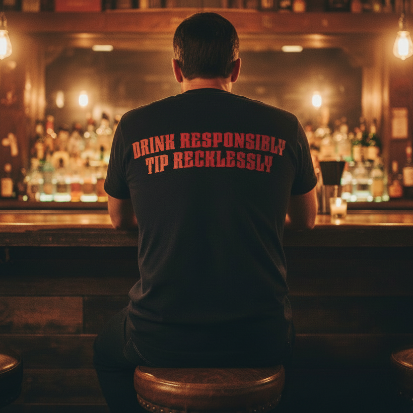 Drink Responsibly Tip Recklessly Bar Lifestyle - Smaller Font