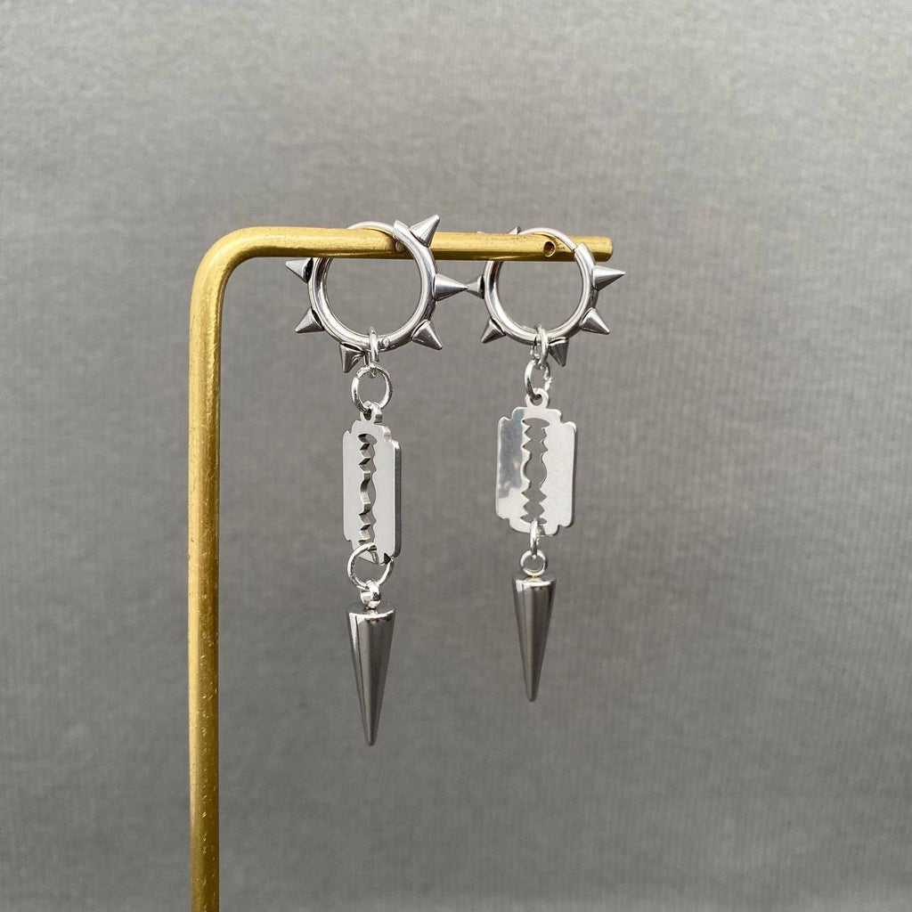 Spike & Blade Huggie Earrings