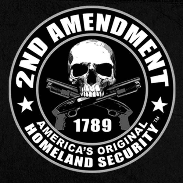 Mens '2nd Amendment America's Original Homeland Security' Sleeveless  Black Denim Shirt: BLACK
