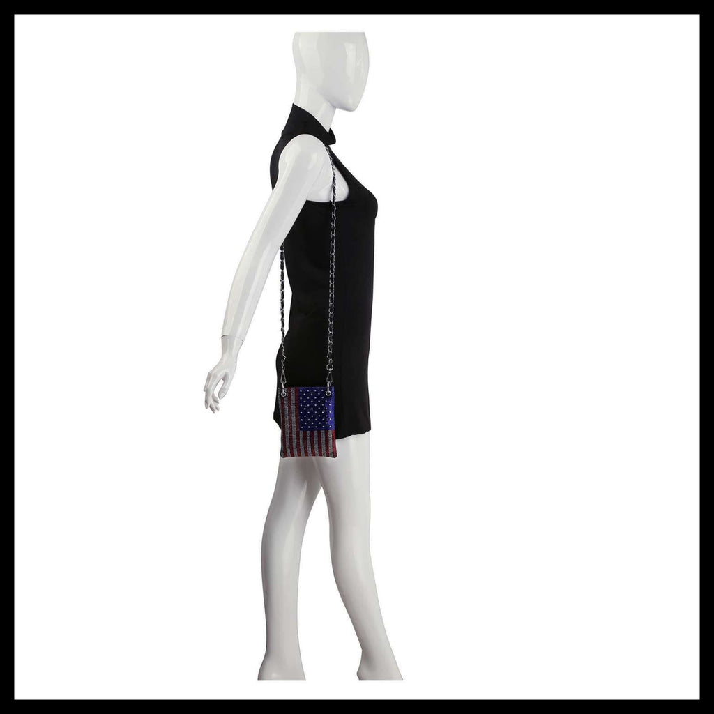 American Flag Petite Crossbody Sling Black