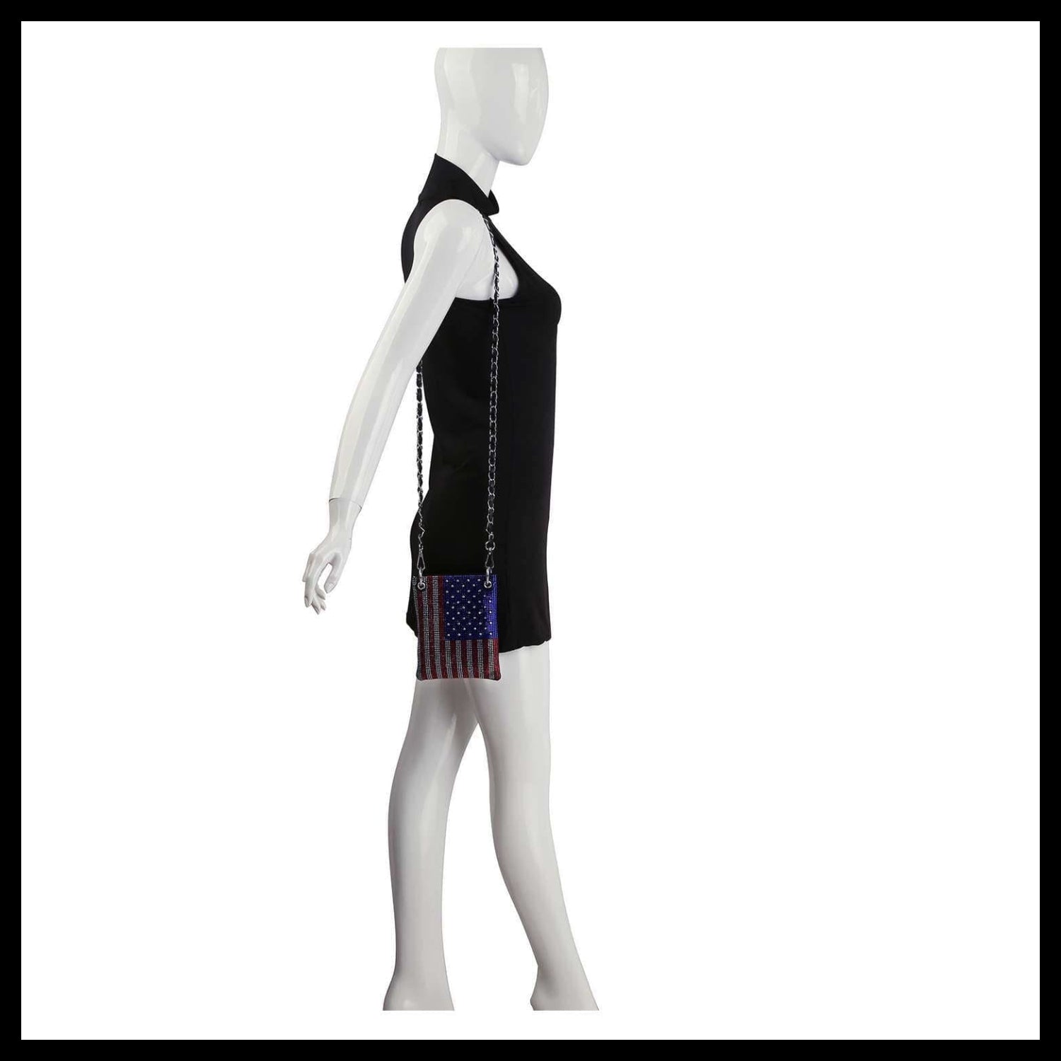 American Flag Petite Crossbody Sling Black