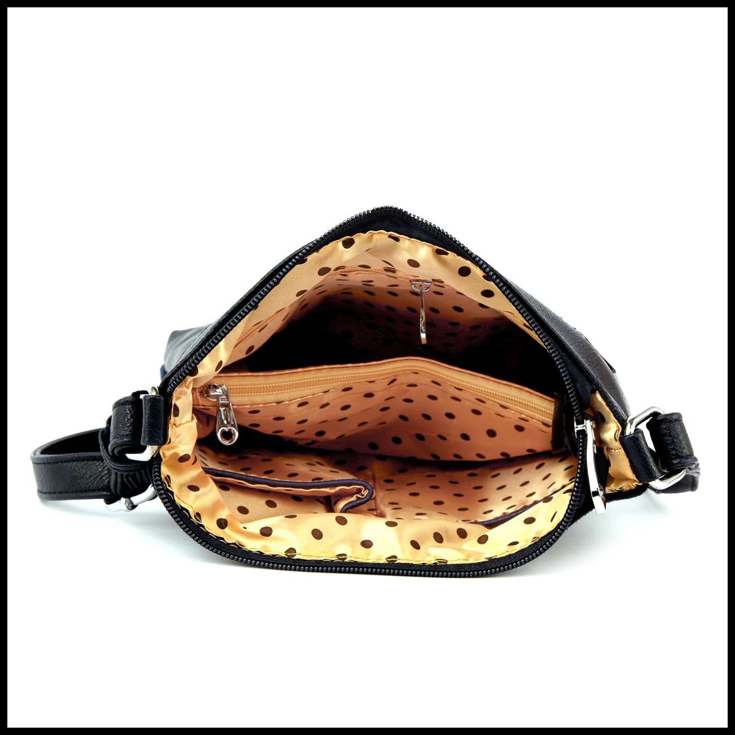 Skull And Crossbones Rhinestone Petite Crossbody Sling: Black