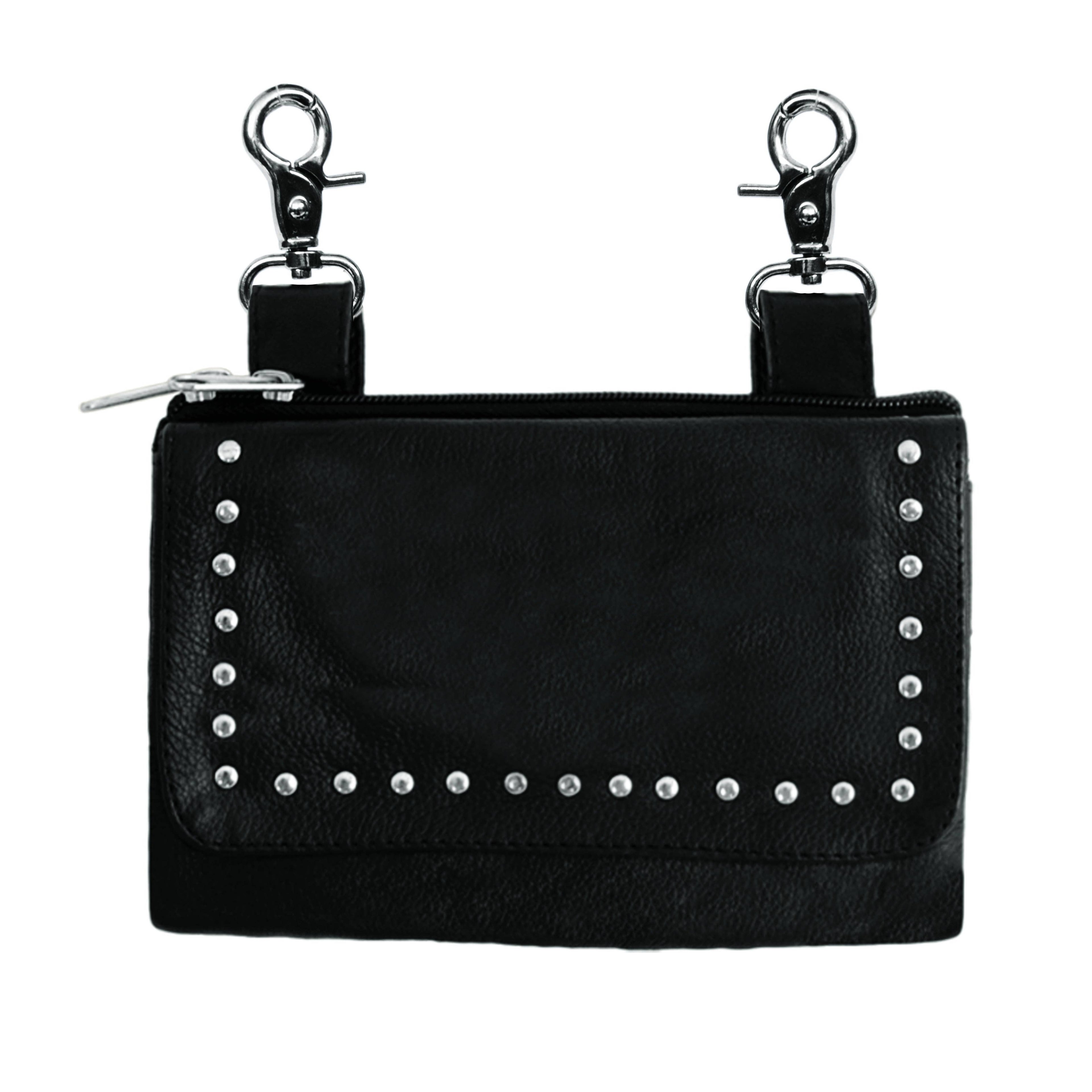 Ladies Studded Belt Clip on Bag: Black