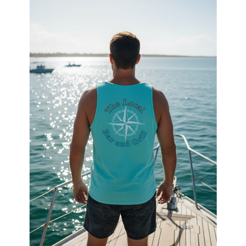 Man on Boat - The Local Mint Tank Back