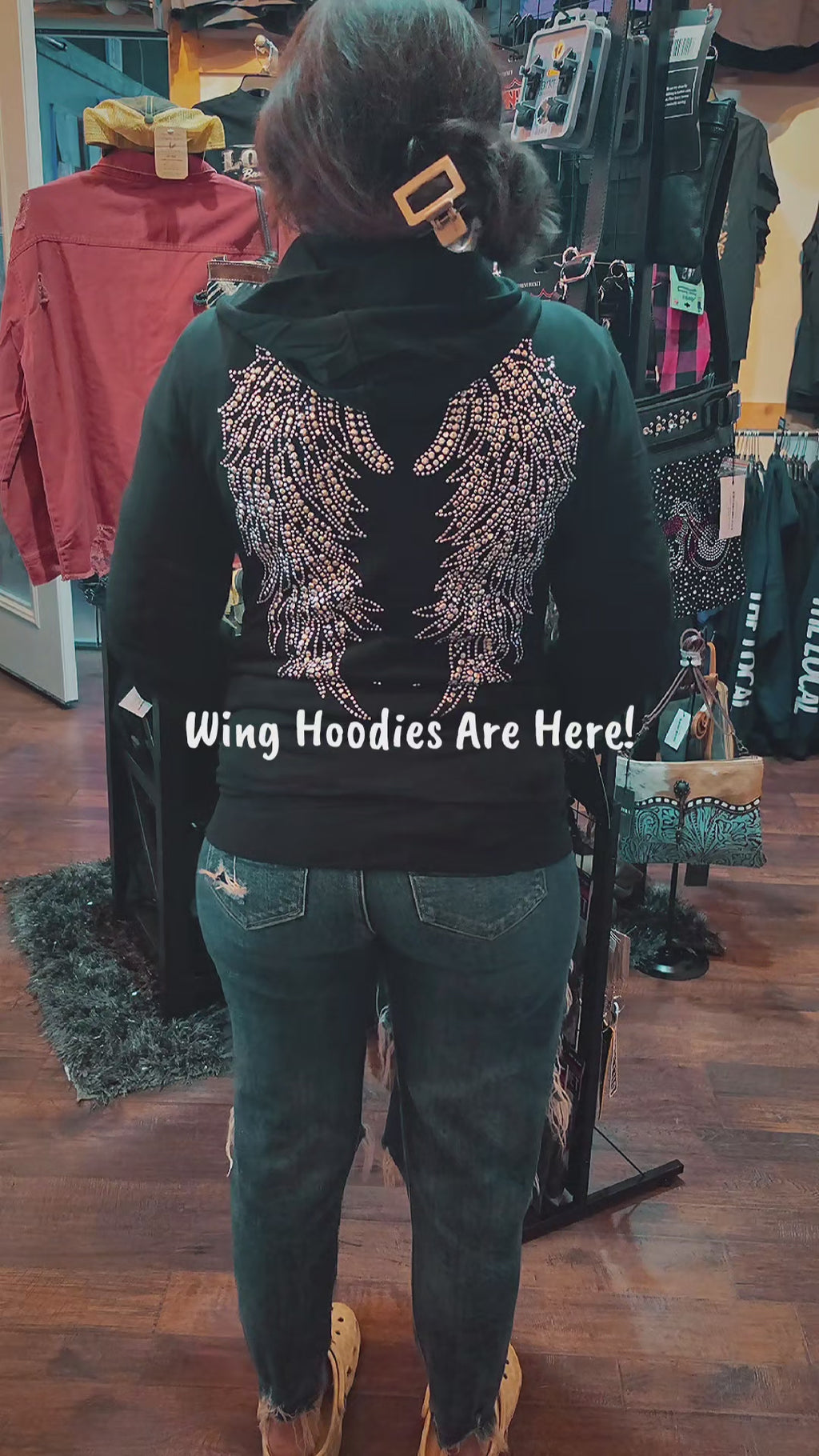 Studded out Angel Wing Hoodie Zip-up Jacket