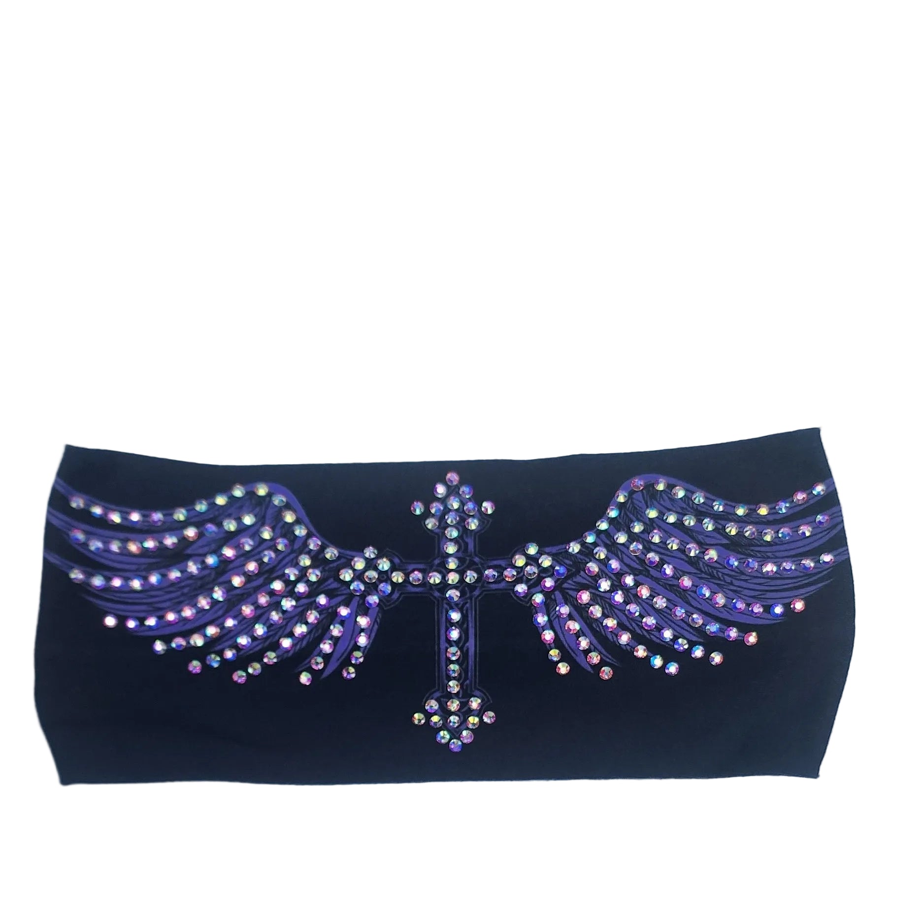 Purple Cross with Wings Bling Headband